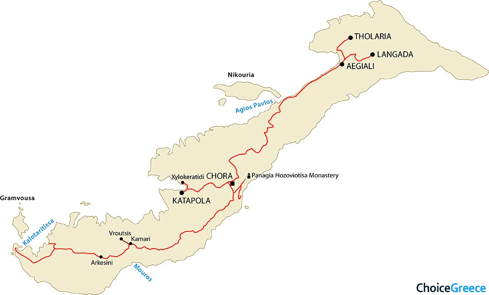 Map of Amorgos