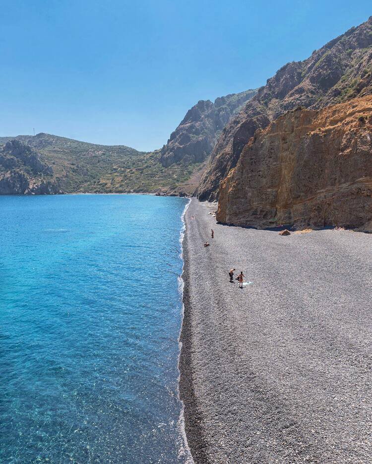 La spiaggia Mavra Volia