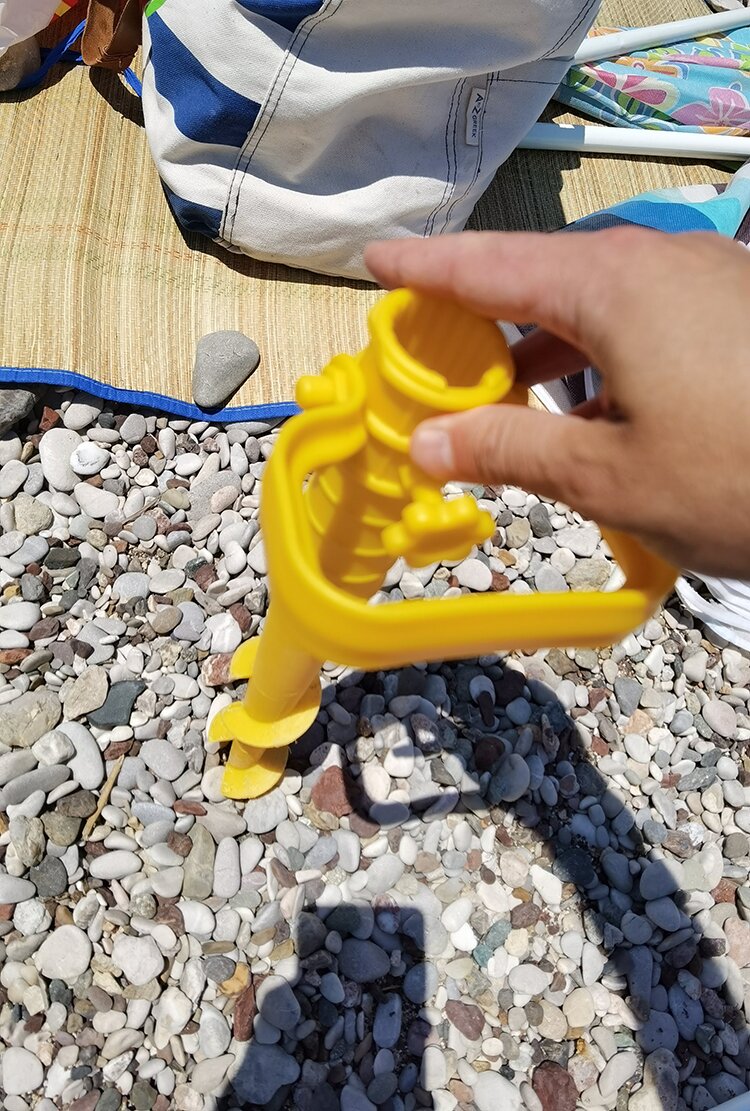 Umbrella setup on the beach