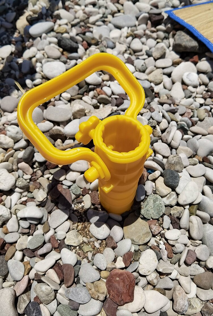 Umbrella setup on the beach