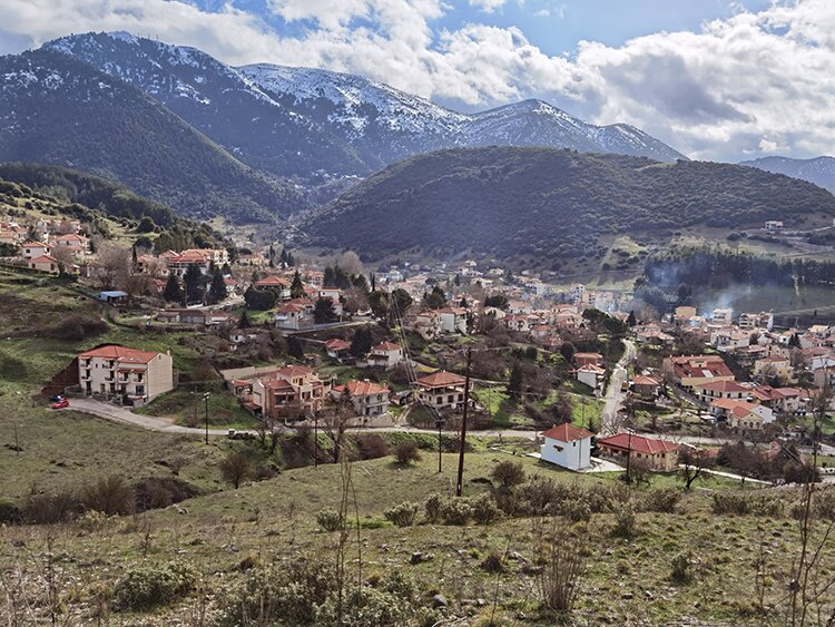 View of Kalavrita from the hill of Kapi